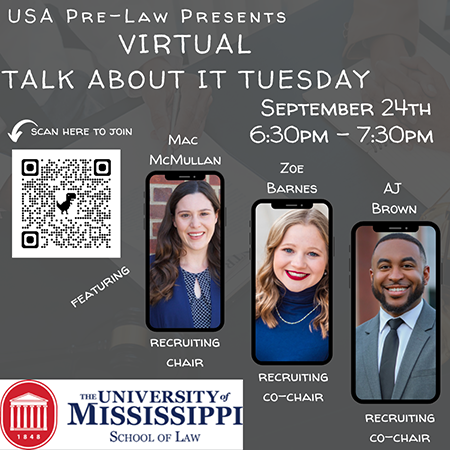 Virtual Talk about it Tuesday University of Mississippi School of Law - text on page